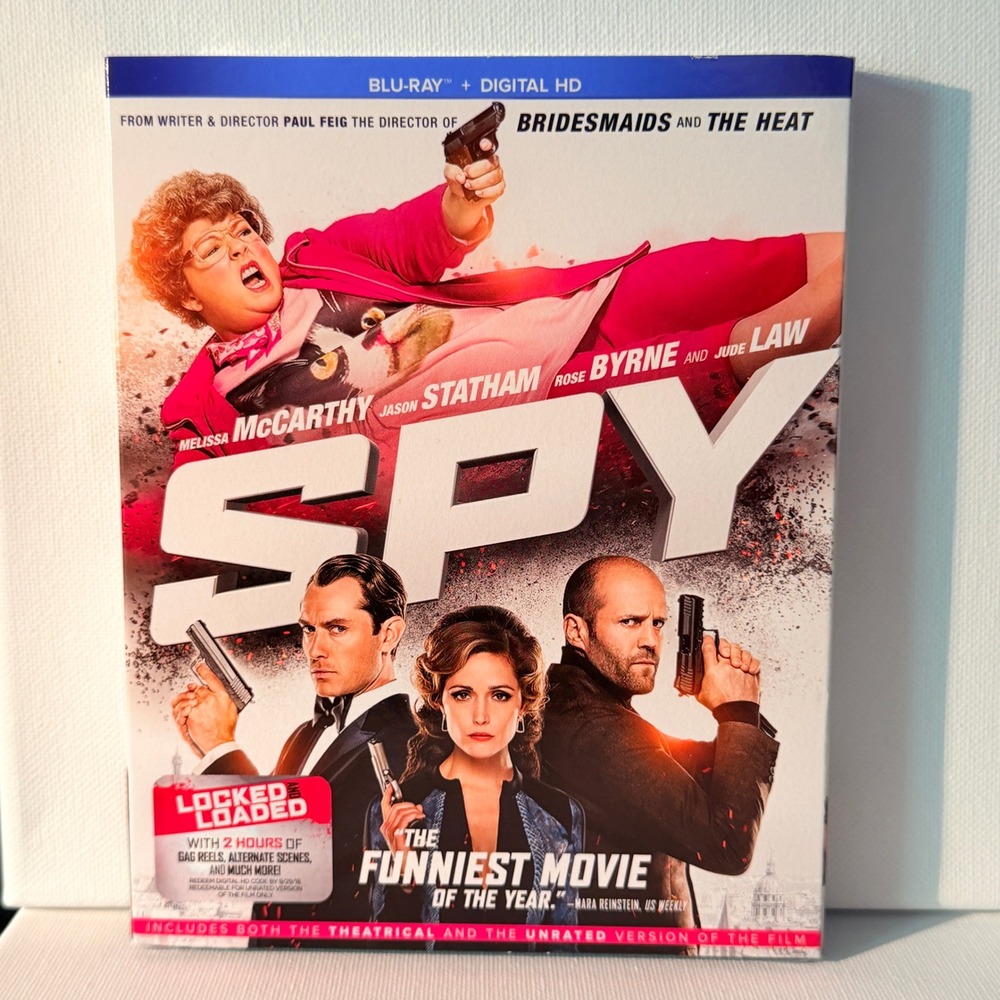 Spy Blu-ray Digital HD Melissa McCarthy Jason Statham Unrated Edition New Sealed